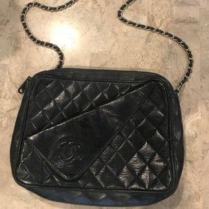 Auth Chanel Chain Shoulder Flap Bag
